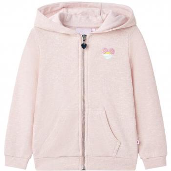 Sudadera infantil con capucha y cremallera rosa claro mezcla 116