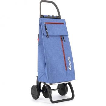 Rolser Carro de la Compra Plegable 4 Ruedas Abertura Frontal Azul Tweed