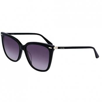 Calvin Klein Black/Dark Grey Shaded Sunglasses for Women, Size: 56 MM