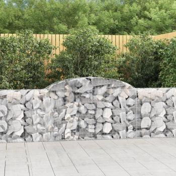 Cestas de gaviones vidaXL 8 uds forma de arco hierro Dimensiones 300 x 30 x 40/60 cm, 300 x 30 x 60/80 cm, 300 x 30 x 80/100