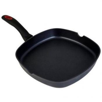 WECOOK! Ecostone Grill Asador Inducción Liso 28 X 28cm, Antiadherente XYLAN PLUS Ecológico sin PFOA, Aluminio Forjado, 5mm Espesor, Mango Soft Touch, Apto Todas las Cocinas Vitrocerámica, Gas