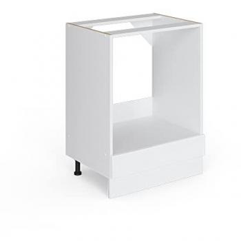 Mueble Bajo Universal R-Line, Blanco Alto Brillo, 60 cm con Nicho Grande, Sin Encimera Vicco