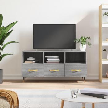 Mueble de TV madera contrachapada 102x36x50 cm, Mueble de Salon, Mueble TV, Mesa de TV, color gris Sonoma