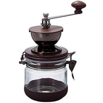 Molinillo de Café Hario CMHN-4 en Negro, Transparente y Detalles de Madera