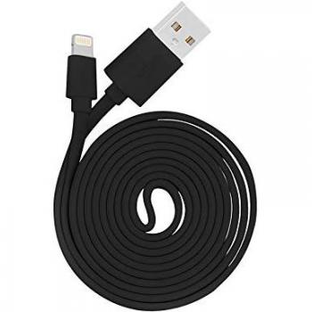 Cable Cargador Lightning a USB Macho, Carga Rápida, Recubrimiento de Goma, 1.2m, Alimentación iOS, Negro - Blaupunkt BLP0215.133