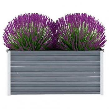 vidaXL Arriate de Jardín Acero Galvanizado 100x40x45 cm Gris Macetero Patio
