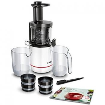 Bosch MESM500W VitaExtract Extractor de jugos, 150 W, 2 filtros, con tecnología de prensado lento, color blanco