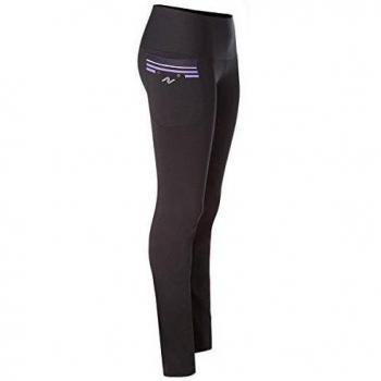 Naffta Active - Pantalón recto para mujer, color negro / lila, talla S