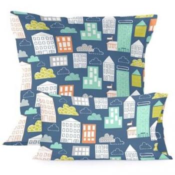 Funda de Almohada Multicolor 80x80 cm, 100% Algodón, Calidad 150 - Happy Friday Moshi Moshi Holidays