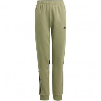 Pantalón Adidas Tiberio 3-Stripes Colorblock Infantil Verde, tipo: Pantalón para niño, características: color verde, diseño con 3 franjas, talla 164