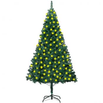 vidaXL 210 cm Green Artificial Pre-lit Christmas Tree with Thick Branches