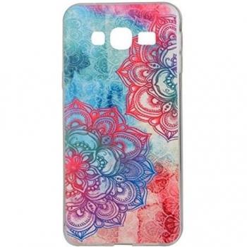 Galaxy J5,Galaxy J5 Case Silicona,Asnlove Cover Funda Carcasas de Gel TPU Silicona Transparente Suave Ultra Delgada Goma Cubierta Bumper Back Shell Tapa Trasera Caso para Samsung Galaxy J5-Flor de totem tribale rosa azul