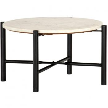 White Marble Texture Coffee Table 60x60x35 cm Real Stone