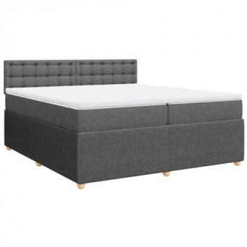 Cama box spring con colchón tela gris oscuro 200x200 cm Vidaxl Gris