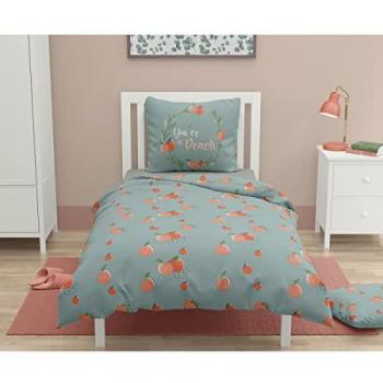 Juego de Funda Nórdica Infantil Roupillon Peach 140 x 200 cm Verde 100% Algodón - 2 Piezas