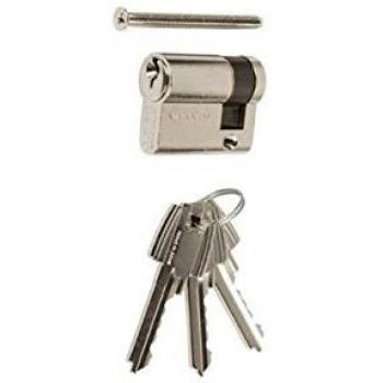 Tesa Assa Abloy, 50303010N, Cilindro Estándar, TE5, Leva Larga, Llave - Llave, Niquelado, 30 x 10 mm