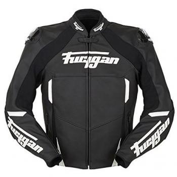 6150-143 L Furygan Cobra Leather Motorcycle Jacket L Black White