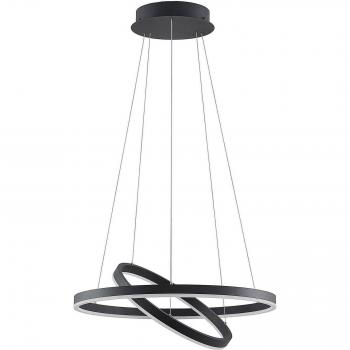 Lámpara colgante LED Arcchio Albiona, moderna, negro, 2 anillos, hecha de metal, para cocina, con 1 llama