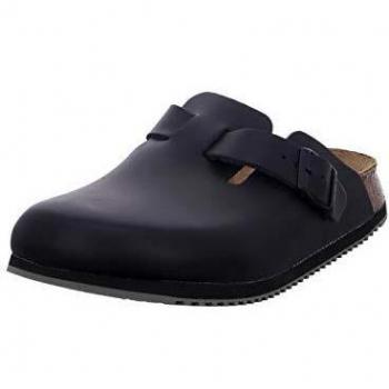 Birkenstock Boston SL Black Leather Clog Size 38 EN ISO 20345 SRA