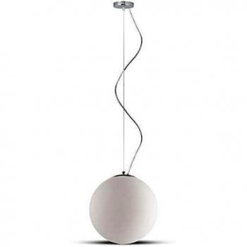 Lámpara colgante E27 de vidrio/metal color cromo con cable de 1 metro VT-7251