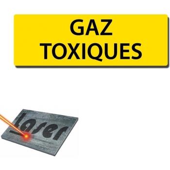 Placa grabada autoadhesiva, 30 x 10 cm, diseño con texto en inglésGas To x Iques, fondo amarillo