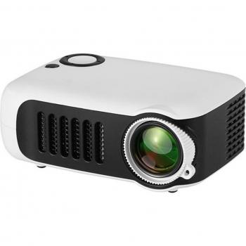 Proyector portátil 800 lúmenes LCD 1080P con cuidado ocular y lámpara de 50,000 horas para cine en casa, soporte para batería externa