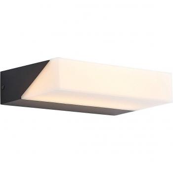 Aplique de exterior LED Lucande Golnar, moderno, negro, hecho de aluminio, 1 llama