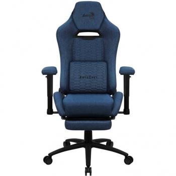 Silla Gaming Aerocool Royal Cobalt Blue con Reposapiés, Tejido AeroWeave, Reposabrazos Ajustable y Acolchado