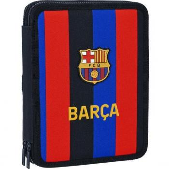 Estuche Escolar FC Barcelona Primera Equipación 2022/2023 Doble Compartimento con 56 Piezas Incluidas Safta 19,5x24,8x4,5 cm