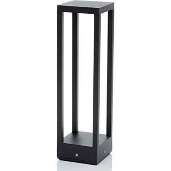 Lámpara de exterior Lucande Sobremuro LED Carlota gris oscuro, 50 cm, moderna, hecha de aluminio, con 1 llama