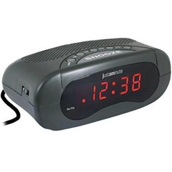 Despertador Digital Lowell Justaminute con Alarma LED y Función Snooze, Negro