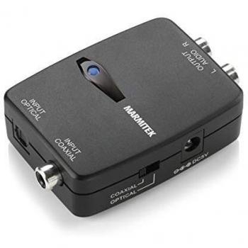 Convertidor Digital a Analógico - Marmitek Connect DA21 - Conversor Toslink o Coaxial a Analogico - Tecnología Wolfson DAC para la Mejor Reproducción de Sonido - Frecuencia de Muestreo de 192 kHz
