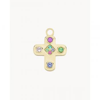 Apodemia - Charm Multi Cruz con Detalles de Piedras Preciosas