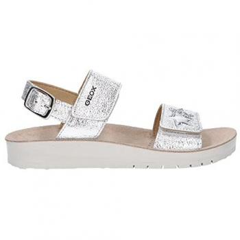 Sandalias Niña Marca Geox Modelo J Sandal Costarei Gi, color plateado, talla 37 EU