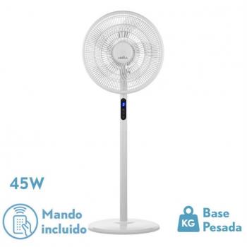 Ventilador de Pie FABRILAMP Icono Blanco 3 Velocidades 45W 119x44x40 Cm