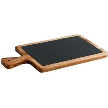 Tabla Aram La Bouchée By La Cartuja De Sevilla Madera/Pizarra Natural 34X18 Cm
