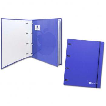 Carpeta de cartón A4 Bismark 324288 Azul con recambio, cuatro anillas y recambio a juego