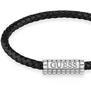 Pulsera Hombre Guess JUMB02141JWSTBKS, Acero inoxidable, diseño moderno, cierre de seguridad, color negro y plateado