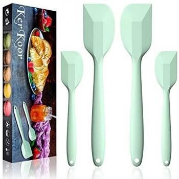 Utensilios de cocina de silicona, antiadherentes, 4 espátulas de silicona, resistentes al calor, juego de utensilios de cocina