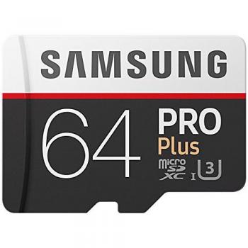 Samsung Pro Plus MicroSDXC Tarjeta de Memoria con Adaptador - 64GB, Clase 10, 100MB/S
