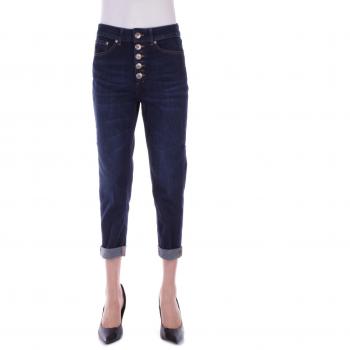 DONDUP Women's Cropped Denim Jeans with Logo Tag - Blue, Size W24