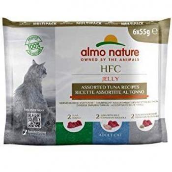 Almo Nature Jelly, Recetas surtidas con atun para gato adulto, pack de 6