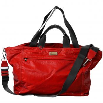 Dolce & Gabbana Blue Nylon-Calf Leather Hand Shoulder Duffel Bag