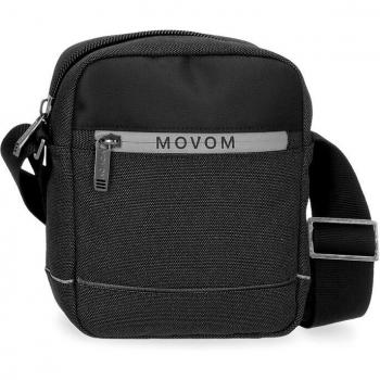 Bandolera Movom Trimmed Negra con Organizador Interior y Correa Ajustable