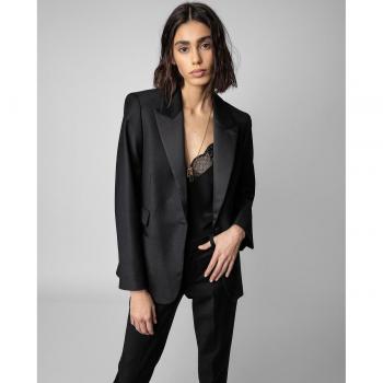 Zadig & Voltaire Women's Venus Plain Button Closure Blazer - Black - Size 36 (S)