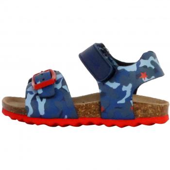 Sandalias de Niño Geox Chalki Cuero Azul Marino-Rojo EU 22