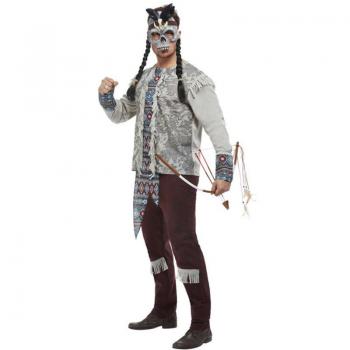 Disfraz de Guerrero Indio Gris para hombre de Smiffy's
