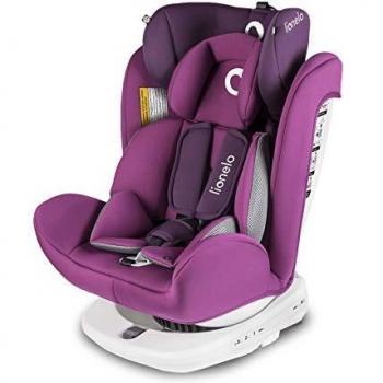 Silla de coche evolutiva giratoria 360° Lionelo Bastiaan Violet 0-36 kg con Isofix y Top Tether