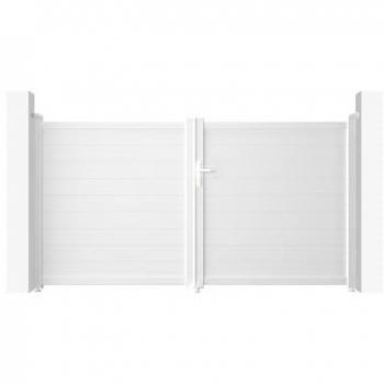 Cancela automática batiente blanca Eiger 300 x 160 cm con operador brazo B500