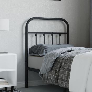 Cabecero de metal negro 75 cm con diseño moderno, estructura resistente, acabado en color negro mate, dimensiones de 75 cm de altura, compatible con camas estándar y fácil instalación